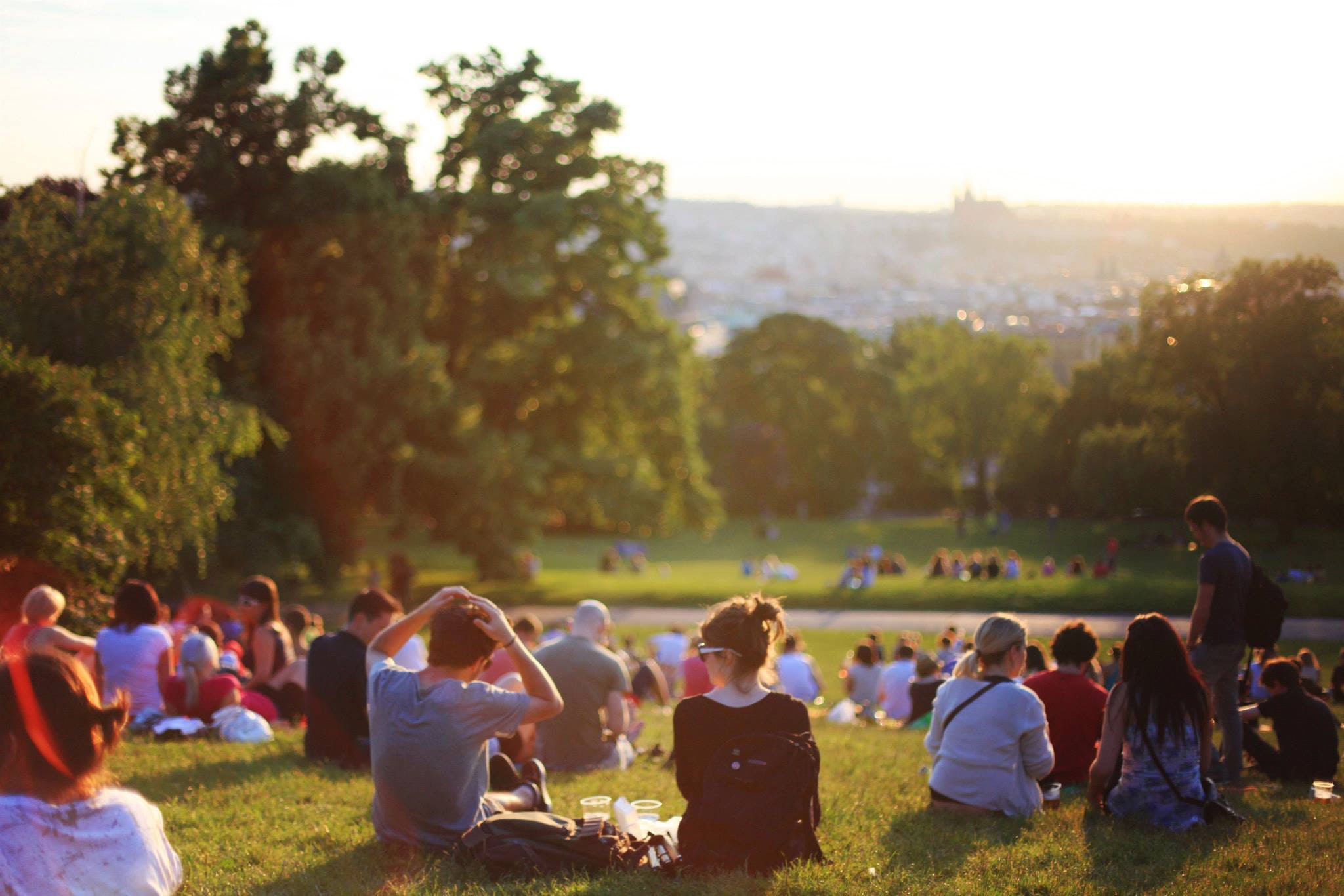 People out in the park