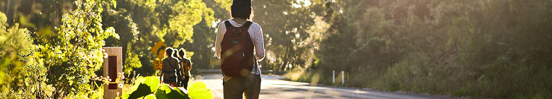 people walking along the road